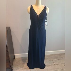 Cache Elegant Navy Blue Sleeveless Dress
